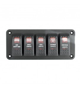 Панель на 5 переключателей LED, красный, YUJ, 1 YUJ