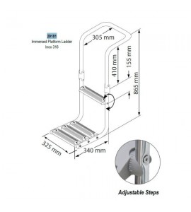Лестница-платформа для надувной лодки Inox 316, Lalizas, 29181