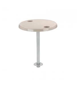 Комплект стол круглый со стойкой, 59х59х5 см, цвет Ivory, NewStar, 75201-03