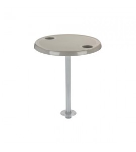 Комплект стол круглый со стойкой, 59х59х5 см, серый, NewStar, 75201-04