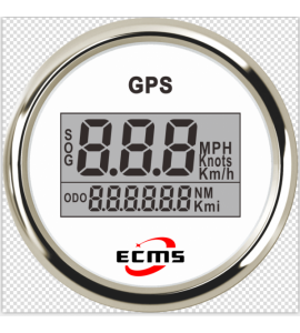 GPS спидометр, с компасом, 52 мм, белый, ECMS, 800-00171