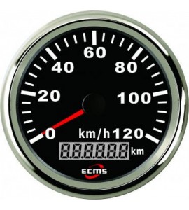 GPS спидометр, 85 мм, черный, ECMS, 900-00079