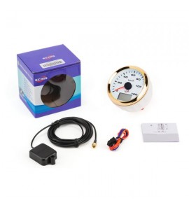 GPS спидометр, 85 мм, белый, ECMS, 902-00077