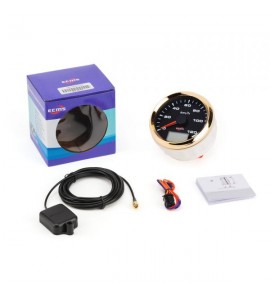 GPS спидометр, 85 мм, черный, ECMS, 902-00078