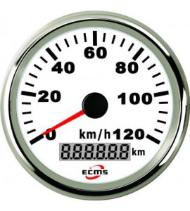 GPS спидометр, 85 мм, белый, ECMS, 900-00076