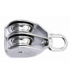 Блок роликовый двойной, 50 мм, с вертлюгом, нержавейка, ZEL 43