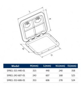 Люк доступа, 440x315 мм, Seaflo, SFRE1-315-440-01