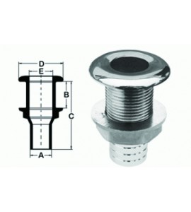 Штуцер сливной, ø5/8" (16 мм), прямой, нержавейка, Sumar, 52301