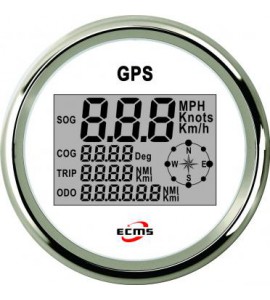 GPS спидометр, мультиэкран, 85 мм, белый, ECMS, 900-00031