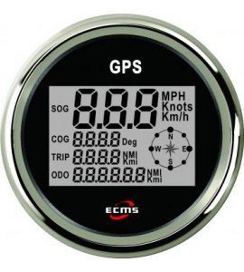 GPS спидометр, мультиэкран, 85 мм, черный, ECMS, 900-00034