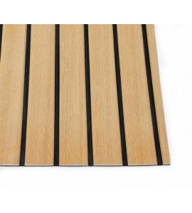 Искусcтвенный тик EVA, V-каналы, коричневый, черная полоса, Color 1 V