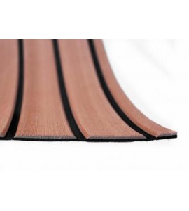 Искусcтвенный тик EVA, V-каналы, светло-коричневый, черная полоса, Color 1 V