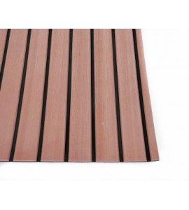 Искусcтвенный тик EVA, V-каналы, светло-коричневый, черная полоса, Color 1 V