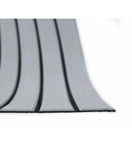 Искусcтвенный тик EVA, V-каналы, светло-серый, черная полоса, Color 4 V