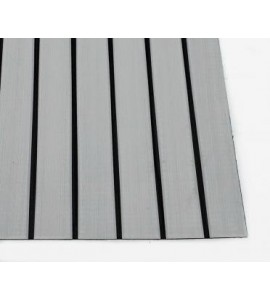 Искусcтвенный тик EVA, V-каналы, светло-серый, черная полоса, Color 4 V