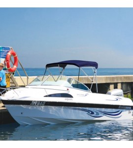 Биминитоп (тент) на катер, WHITEWATER, 3 изгиба, 1,5-1,7 м, синий, алюминий, OceanSouth, MA 090-1B