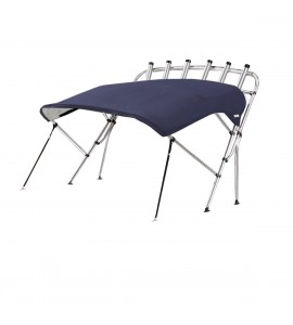 Биминитоп (тент) на катер, WHITEWATER PRO, с аркой для удочек, 3 изгиба, 1,5-1,7 м, синий, алюминий, OceanSouth, MA 099-1B